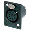 Photo of NEUTRIK NC7FP-B-1 7-Pin XLR Female Panel Mount Connector - Black/Gold
