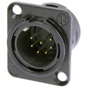 Photo of Neutrik NC7MD-L-B-1 7-Pin XLR Male Panel/Chassis Mount Connector - Black/Gold