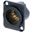 Photo of Neutrik NC7MD-LX-B 7-Pin XLR Male Panel/Chassis Mount Connector - Duplex-Ground - Black/Gold