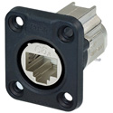 Photo of NEUTRIK NE8FDX-Y6-W D-shape CAT6A Panel Connector - Shielded/ IDC Termination/ Rubber Sealing / IP65 When Mated - Nickel