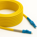 Photo of nanoFIBER Uniboot LC to LC SM A2 3.0mm Armored Plenum Indoor/Outdoor OS2 Patch Cord w/ Under Jacket - Yellow - 49Ft
