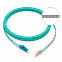 Photo of nanoFIBER Uniboot LC to Uniboot LC Simplex MM OM4 3.0mm Armored Plenum Fiber Indoor/Outdoor Patch Cord - Aqua - 16 Foot