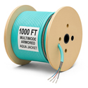 Photo of nanoFIBER 12 Strand Steel Armored OM3 50/125 Tight Buffer 900u Indoor/Outdoor Multimode Fiber Cable - Aqua - 1000 Foot