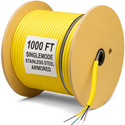 Photo of nanoFIBER 24-Strand 3.0mm OD Stainless Steel Armored Plenum Singlemode Tight Buffer 900u Cable - Yellow - 1000 Foot