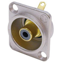 NEUTRIK NF2D-1 Phono Socket - Nickel D-shape w/Colored Washer - Black