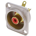 Photo of NEUTRIK NF2D-2 Phono Socket - Nickel D-shape with Colored Washer - Red
