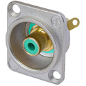 Photo of Neutrik NF2D-5 Phono Socket - Nickel D-shape w/Colored Washer - Green