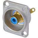 Photo of Neutrik NF2D-6 Phono Socket - Nickel D-shape w/Colored Washer - Blue