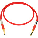 Neutrik NKTT06-R-AU Patch Cable TT Nickel Crimp/Solder - Gold Contacts - 2 Foot (Red)
