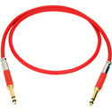 Photo of Neutrik NKTT06-R-AU Patch Cable TT Nickel Crimp/Solder - Gold Contacts - 2 Foot (Red)