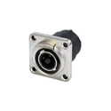 Photo of Neutrik NLT4FPXX Receptacle speakON STXX 4 Pole Female Chassis Connector - Solder Cups - V-0 Insert - Nickel/Silver