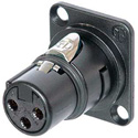 Photo of NEUTRIK NM3FD-B 3 Pole XLR Female D-Shaped Black Plated Module