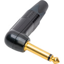 Photo of NEUTRIK NP2RX-B Mono Right Angle 1/4 Inch Plug with Gold Contacts & Black Shell
