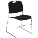 Photo of National Public Seating 8500 Series Hi Tech Compact Stack Chair Black - Carton of 4