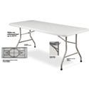 BT-3072 Plastic Blow Molded Grey Rectangle Folding Table 30inx72in