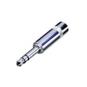 REAN NYS228 1/4 Inch TRS Connector with Long Barrel - Nickel/Silver