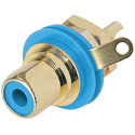 Photo of Rean NYS367-6 Gold Plated RCA/Phone Chassis Mount Socket - Blue