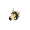 Photo of Rean NYS367-0 Gold Plated RCA/Phone Chassis Mount Socket - Black