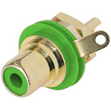 Photo of Rean NYS367-5 Gold Plated RCA/Phone Chassis Mount Socket - Green