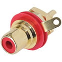 REAN NYS367-2 Gold Plated RCA/Phone Chassis Mount Socket - Red