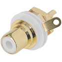 Photo of Rean NYS367-9 Gold Plated RCA/Phone Chassis Mount Socket - White