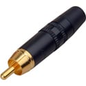 Rean NYS373-0 RCA Male Plug with Gold Contacts - Black