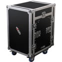 Odyssey Cases FZ1112W Combo Rackmount Case - 11U Slant - 12U Vertical with Wheels