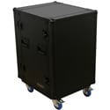 Odyssey Cases FZAR16WBL Black Label 16-Space Amp Rack with Wheels