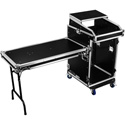 Odyssey FZGS1416WDLX Glide Style 14 Space x 16 Space Combo Rack with Wheels and 1 Side Table