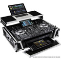 Photo of Odyssey FZGSPRIME4W2 Denon Prime 4 Flight Case with Patented Glide Laptop Platform and 2U Rack Spaces SILVER