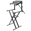 Odyssey LTBXS2MTCP X-Stand Combo Pack Dual Tier Heavy-Duty Folding Stand with Mic Boom & Laptop / Gear Shelf - Black