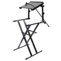 Photo of Odyssey LTBXS2MTCP X-Stand Combo Pack Dual Tier Heavy-Duty Folding Stand with Mic Boom & Laptop / Gear Shelf - Black