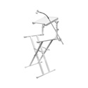 Odyssey LTBXS2MTCP X-Stand Combo Pack Dual Tier Heavy-Duty Folding Stand with Mic Boom & Laptop / Gear Shelf - White