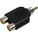 Connectronics P-2PF RCA Male to 2 RCA Female T Adapter