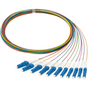 P2P LC/UPC Singlemode Multicolor Pigtails - Non-Jacketed - Ceramic Ferrule - Fusion-Ready - 3.28 Foot - 12-Pack