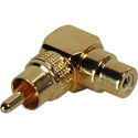 RCA Male to Right Angle RCA Female Audio Adapter / Video Adapter Gold