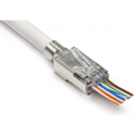Photo of Platinum Tools 100022 EZ-RJ45 CAT5/5e/6 Shielded Connectors w/ External Ground - Solid or Stranded - 50 Pack