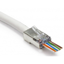 Photo of Platinum Tools 105020 EZ-RJ45 CAT5/5e/6 Shielded Connectors w/ Internal Ground - Solid or Stranded - Bag of 100