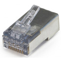 Photo of Platinum Tools 105027 ezEX44 10G RJ45 Shielded Connector w/ Int. Ground for Conductor OD Range .039in-.044in & POE-100pk