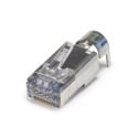 Platinum Tools 105029 ezEX48 10G RJ45 Shielded Connector w/ Ext. Ground for Range .043in - .048in and POE - 100pk