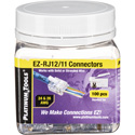 Platinum Tools 202026J EZ-RJ12/11 Connectors with Standard Tab - 100/Jar.