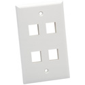 Photo of Platinum Tools 604WH-25 Wall Plate - Standard - 4 Port - White - 25 Piece/Installer Pack.