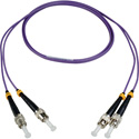 Photo of Camplex OM4 10/40/100G Multimode Duplex ST to ST Plenum Fiber Patch Cable - Purple - 10 Meter