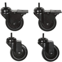 Premier Mounts CAST Set of 4-inch Casters - 2 Locking - Use with Mobile Carts