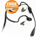 Photo of Point Source Audio CM-i3-5MxPH In-Ear Headset w/Dynamic Mic - 5-Pin Male XLR for Stereo RTS w/Free 3.5mm TRRS Adapter