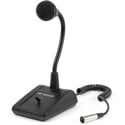 Pure Resonance Audio PTT1 Dynamic Desktop Paging Gooseneck Microphone with Push-To-Talk and Table Stand