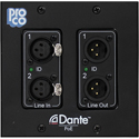 ProCo AODDP-2XF2XM AoDDP 2x2 Channel Neutrik Female/Male XLR I/O Dante Wall Plate Box