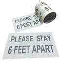 Pro Tapes PRO 4000 - 6x10 Please Stay 6 Feet Apart Social Distancing Stickers -20 pk White - PPE