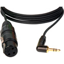 Photo of Sescom PRO-CAM2MIC-10 Camera to Mic Cable Tip/Ring Bridged Unbalanced Right-Angle 3.5mm to 3-Pin XLR Female - 10 Foot