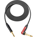 Photo of Sescom PRO-SP-SPA-10 Guitar & Instrument Cable - 1/4 TS Right Angle silentPLUG to 1/4 TS Plug - Black - 10 Foot